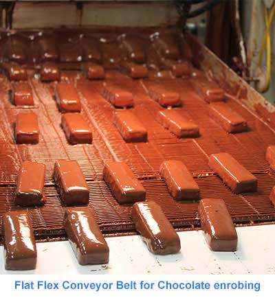 Flat Flex Conveyor Belts for chocolate enrobing